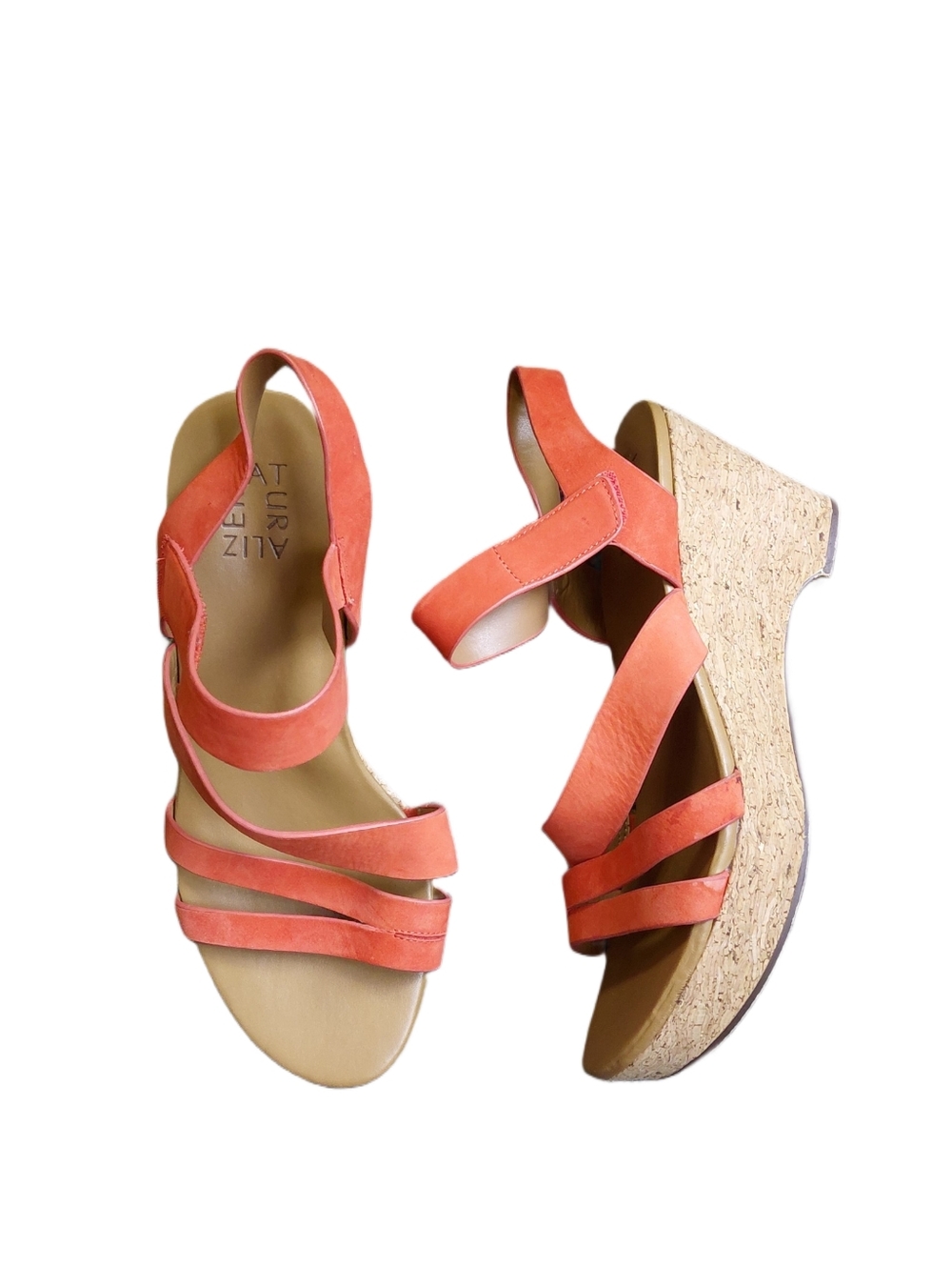 Clarks Coral Strappy Cork Wedge Sandals Size 8.5